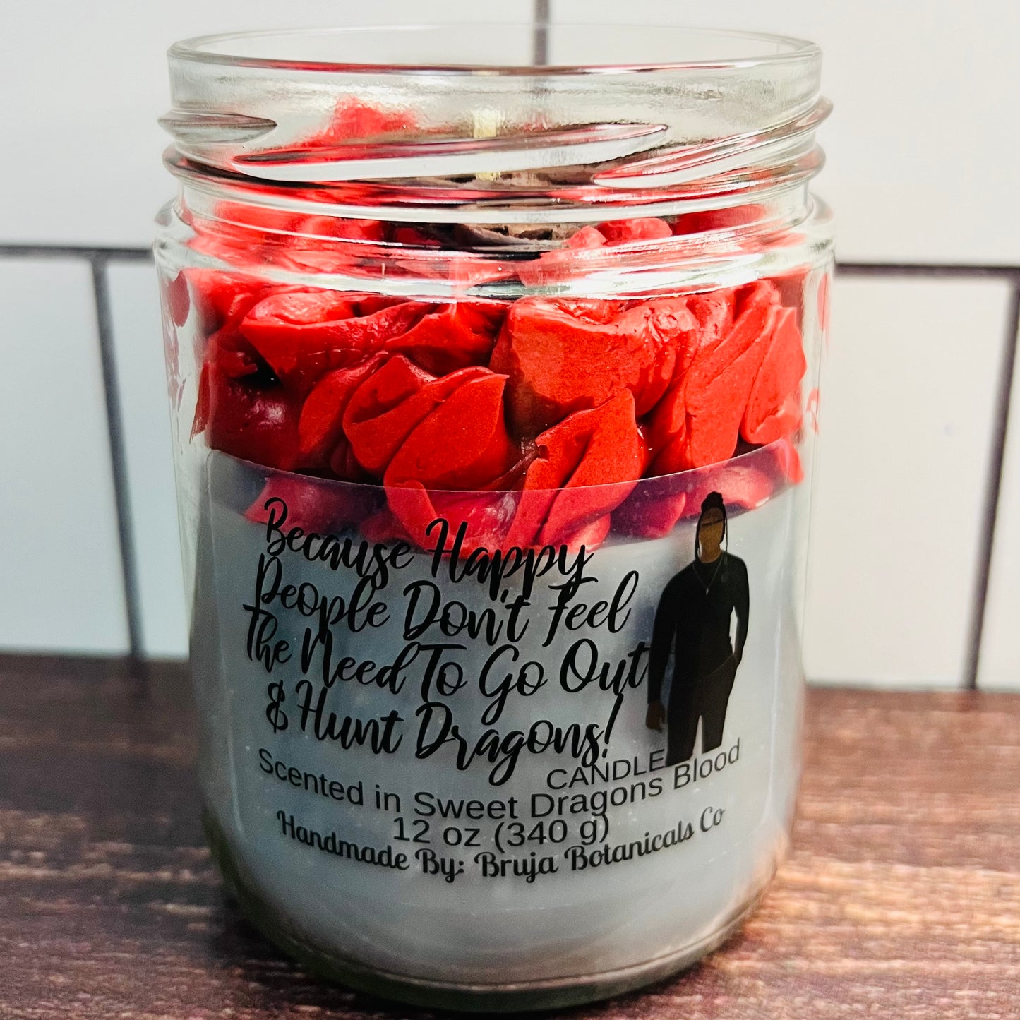 Because Happy People Don’t Hunt Dragons Whipped Candle (TVD inspired)