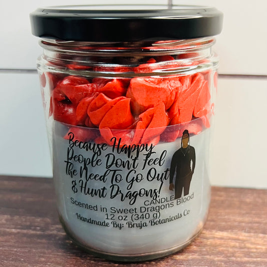 Because Happy People Don’t Hunt Dragons Whipped Candle (TVD inspired)